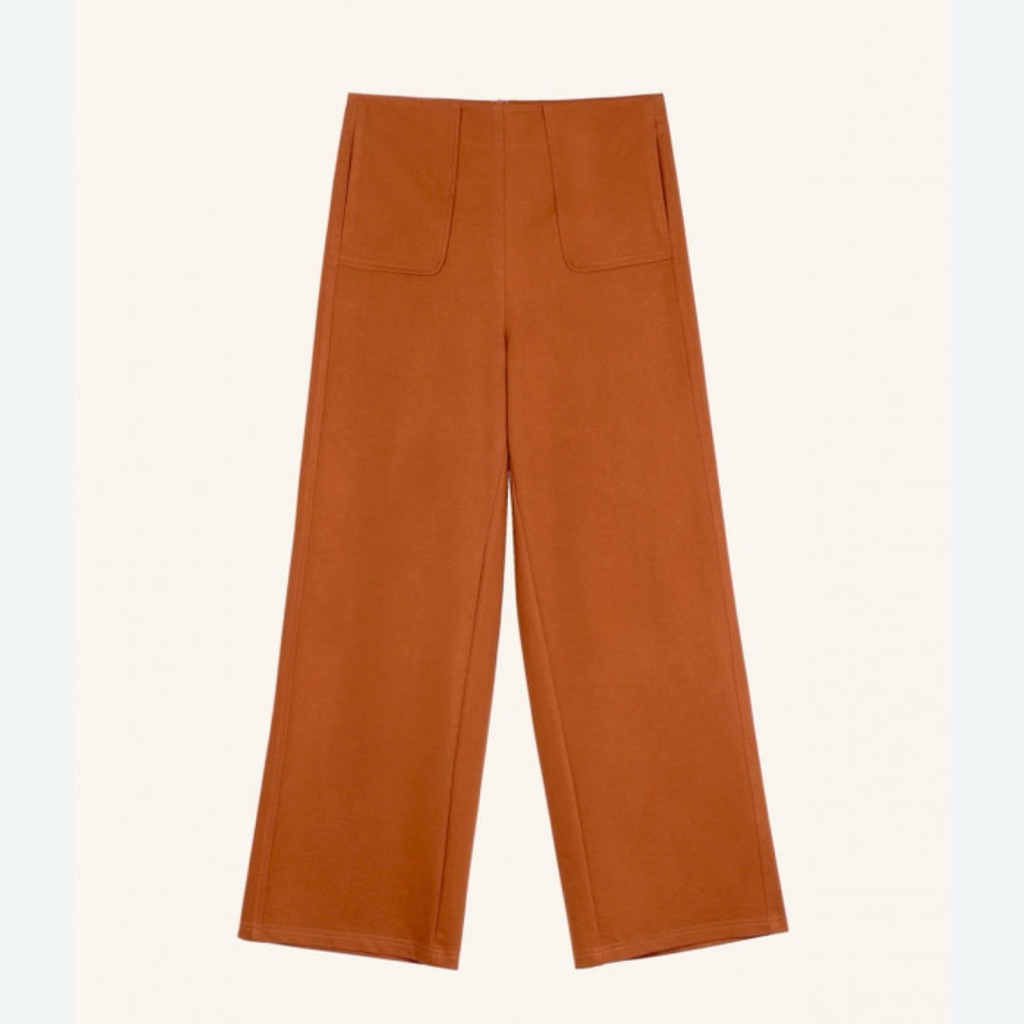Frnch Paris The Phedra Wide Leg High Rise Cropped Trouser Pants Size S